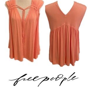FREE PEOPLE Trapeze Swing Top Peach
